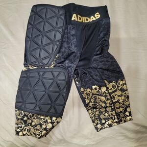 Euc Adidas Mens Padded Shorts - Black and Gold.